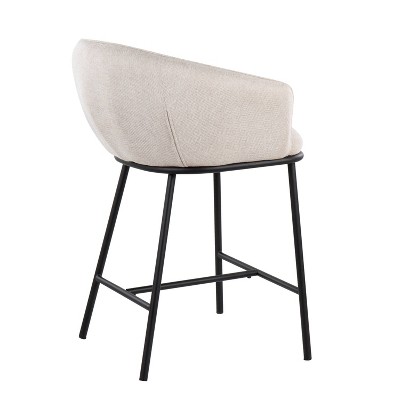 Ashland Cream and Black Swivel Counter Stools Set of 2