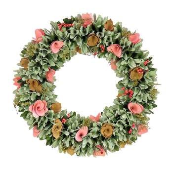 18" Artificial Floral Spring Wreath Pastel - National Tree Company