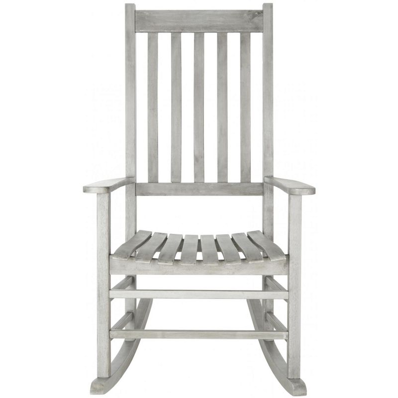 Contemporary Gray Acacia Wood Rocking Chair with Arms