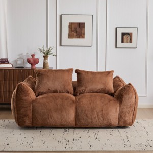 Faux Fur Giant Bean Bag Couch with Memory Foam Filling, Fluffy Loveseat Lounge Chair for Living Room or Reading Nook-Baofuwish - 1 of 4