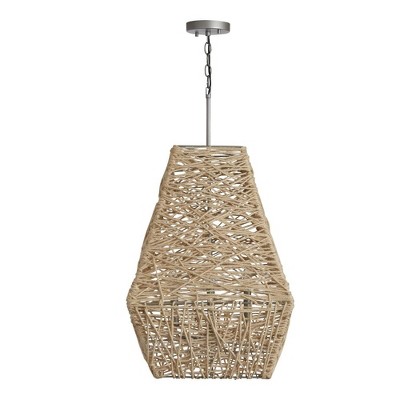 Capital Lighting Finley 4 - Light Pendant in  Natural Jute and Grey