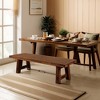 Royal Hampton Wooden Bench | Rustic Brown Mahogany Wood, Angled Legs | Turnbuckle Accents | 64" - 2 of 4
