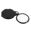 Unique Bargains Faux Leather Round Foldable Pocket 5X Magnifying Glasses Black 1 Pc - 2 of 3