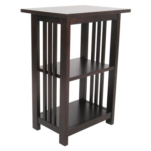 2-shelf End Table Wood Espresso - Alaterre Furniture - image 1 of 4