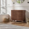 ROOMTEC 24 in. Bathroom Vanity, Mid-Century Cabinet with 2 Soft-Close Doors, Freestanding, Wood Grain Laminate, Walnut (Sink Not Included) - 3 of 4
