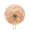 Kurt Adler 80MM Champagne and Pearl Peach Glitter Ball Ornaments, 6 Piece Set - 3 of 4