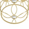 Modern Mesh Metal Accent Table with Wood Top, Round Indoor/Outdoor Side Table, Metal Frame Patio End Tables -Christopher Knight Home - 4 of 4