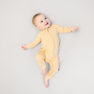 Larkspur Baby Zip Romper in Golden Sand - 1 of 3