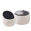 Round Storage Ottoman Coffee Table Footstool Set of 2 with Removable Top - 2 of 4