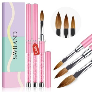 Saviland 3-Pc Sculpt Brush Set: #6/8/12 for Acrylic Powder & 3D Design - Artist's Core Essentials. - 1 of 4