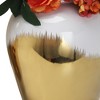 Gulches Decorative Vase - Regal White & Gold Ginger Jar with Lid (11.5") - 3 of 4