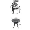 Akoasm 3-Pieces Aluminum Patio Dining Table With Umbrella Hole And Brown Cushions-Black - 2 of 4