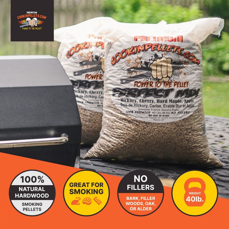 CookinPellets Premium 100 Percent Natural Flavored Grill Smoker Smoking Hardwood Wood Pellets, 40 Pound Bag, 2 of 7