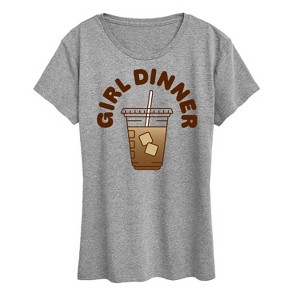 Women's - Instant Message - Iced Coffee Girl Dinner Short Sleeve Graphic T-Shirt - 1 of 4