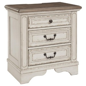 Royal Hampton Transitional Wooden Three Drawer with Open Platform Top Nightstand - 1 of 4