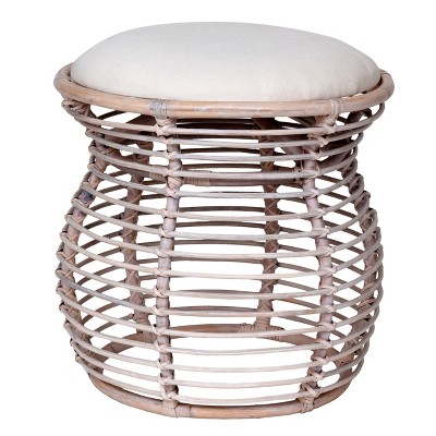 Dickerson Rattan Stool - Off White - East At Main