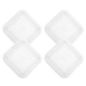 Unique Bargains Shower Drain Hair Catcher Square Drain Cover with Anti-slip Point Silicone Hair Stopper - 1 of 4