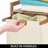 mDesign Bamboo Freestanding Double Laundry Basket Hamper Organizer - 3 of 4