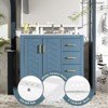 Bathroom vanity set with ceramic sink, solid wood frame bathroom storage cabinet, freestanding vanity set with 3 drawers and soft-close doors - 4 of 4