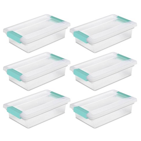 Sterilite Small Clip Box, Stackable Storage Bin With Latching Lid