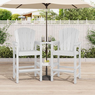 LIKEPAY Modern HDPE 2-Person Bar Stool Set - Durable and Stylish High Counter Stools for Kitchen, Patio