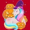 Men's Design By Humans Cute Unicorn With Jack O Lantern Halloween T Shirt By thebeardstudio T-Shirt - 2 of 4