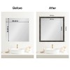 Amanti Art Mirror Makeover Bathroom Mirror Frame Border Kit - Fully Assembled Peel and Stick Frame - Mirror NOT Included - Bark Rustic Char Trim - 4 of 4