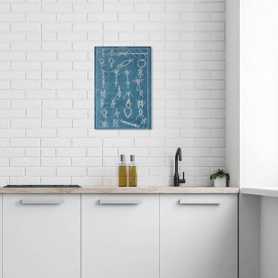 Wynwood Studio 16"x24" Nautical Knots Wall Art: Modern Canvas, Unframed Vertical Mixed Media