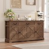 Buffet Cabinet, 65" Large Kitchen Storage Cabinet With 3 Drawers And 4 Doors, Wood Coffee Bar Cabinet Buffet Table, Wine Bar Storage Cabinet - 3 of 4