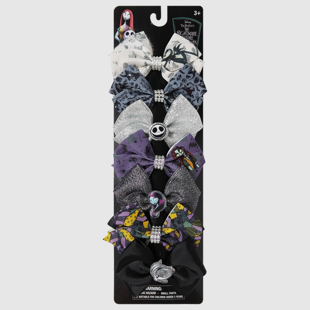 Girls' Disney 7pk Nightmare Before Christmas Hair Bow Set