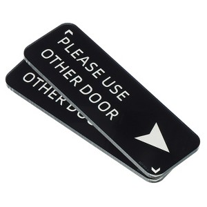 Unique Bargains Self-Adhesive Office Business Please Use Other Door Right Arrow Sign - 1 of 4