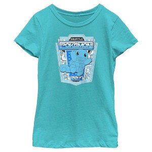 Girl's Pokemon Squirtle Metallic Badge T-Shirt - 1 of 4