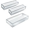 Azar Displays Deluxe 3 Piece Clear Acrylic Tray Set, Two Narrow Rectangle Trays and One Large Rectangle Tray Organizer for Desk or Counter - 3 of 4