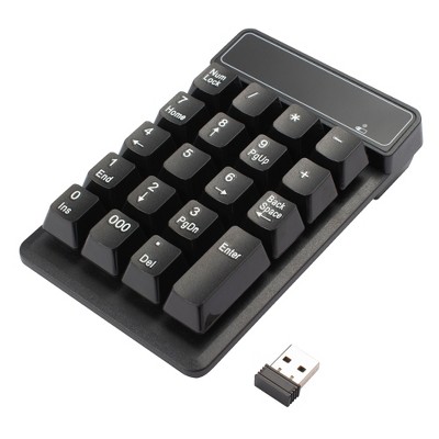 Insten USB Numeric Keypad 2.4G Wireless, Portable Mini Numpad, 19 Keys Accounting Number Keyboard Extension, For Laptop Desktop Computer PC, Black