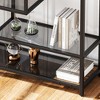 Whizmax Console Table, 4-Tier Sofa Tables Narrow Entryway Table with Glass Shelf and Metal Frame, 39.4" Behind Couch Table, Rustic Brown - 4 of 4