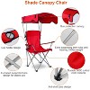 LakeForest"Foldable Beach Canopy Chair with Sun Protection, Cup Holder, and 330lbs Capacity for Outdoor Activities"Red - 3 of 4