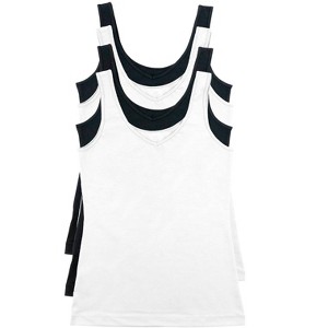 Felina Reversible Cotton Womens Tank Top | 4-Pack - 1 of 4
