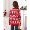 Family Christmas Sweater Reindeer Snowflake Pattern Crew Neck Holiday Pullover Knitwear - 2 of 4