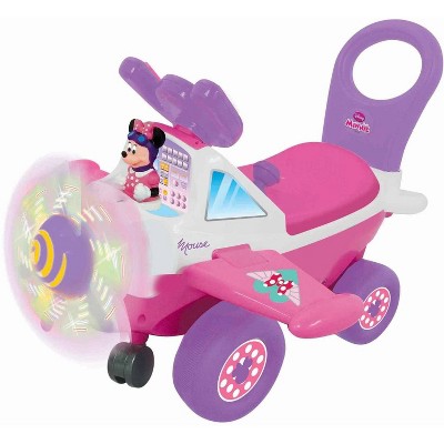 Kiddieland KDL-053207 My First Minnie Plane with Rotating Light Up Propellers Ride on Car Toy with Music and Lights, Pink, Ages 1-3