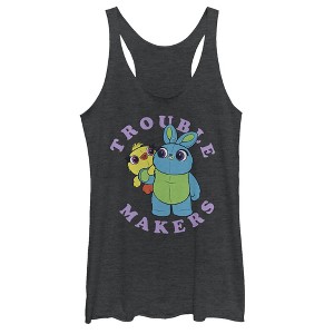 Women's Toy Story Ducky & Bunny Trouble Makers Racerback Tank Top - 1 of 3