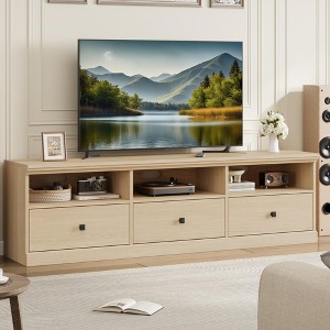 TV Stand for 75 Inch TV, Mid-Century Modern Entertainment Center with Storage Drawer,70" TV Console Media Cabinet - 1 of 4