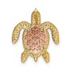 Black Bow Jewelry 14k Yellow & Rose Gold with White Rhodium Sea Turtle Pendant, 20mm - 3 of 4