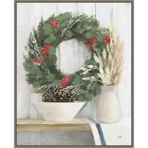 Amanti Art Natural Christmas I Blue by Julia Purinton Canvas Wall Art Print Framed 23-in. x 28-in. - 1 of 4