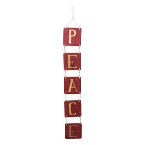 Beachcombers Vertical Peace Sign With Rope 5 x 37 x 0.25 Inches. - 1 of 2