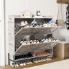 4 Drawer Shoe Cabinet, Four-Door Organizer, Compact Wooden Design, Space-Saving Entryway Cabinet, Modern Living Room Furniture - 2 of 4