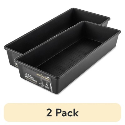 LunaLulinlk (2 pack) 1 Compartment Utensil Organizer, Black