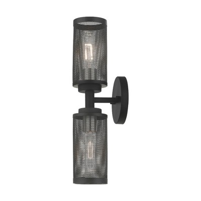Industro Dual-Light Dimmable Sconce in Black & Brushed Nickel