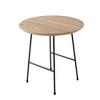 LeisureMod Rossmore Modern Round Side Table with Black Steel Frame in Natural Wood - 3 of 4