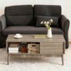 Coffee Table with Storage, 39" Mid Century Modern Fluted Center Tables with Drawer, Open Shelf & Study Wood Legs, 2-Tiers for Living Room Bedroom - 2 of 4