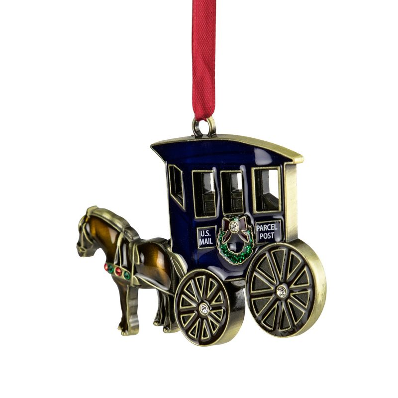 Northlight 3.25" U.S. Mail Parcel Horse and Buggy Christmas Ornament with European Crystals, 3 of 5